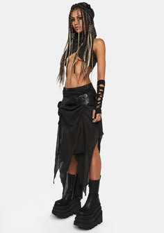 Darker Wavs Clothing, Shoes, & Accessories | Dolls Kill Fitted Asymmetrical Skirt For Festival, Black Festival Skirt, Festival Asymmetrical Skirt, Rave Pirate, Long Skirt Rave Outfit, Festival Asymmetrical Maxi Skirt, Gothic Festival Skirt, Black Rave Skirt, Summer Festival Gothic Skirt