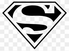 the superman logo is shown in black and white