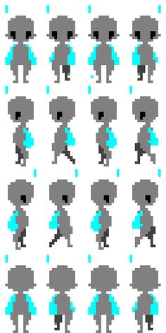 an image of pixel art with different shapes and sizes