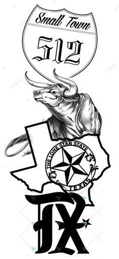 a drawing of the texas state with an eagle on it