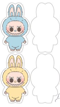 paper cut outs with an image of a rabbit and other animal characters in the background