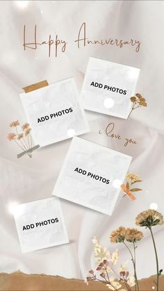 the happy anniversary card is displayed with flowers