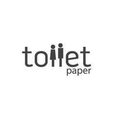 the logo for toilet paper, which is black and white with grey letters on it