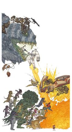 an image of some sort of artwork that looks like something from the movie teenage mutant