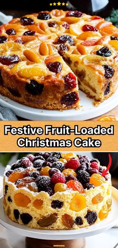 festive fruit - loaded christmas cake with pineapples and cherries