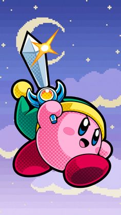 a cartoon character flying through the air with a kite in his hand and stars above