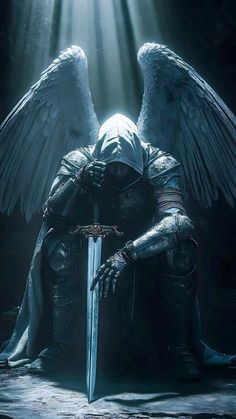 Engel Tattoo Männer, Angel Warrior Tattoo, Archangel Tattoo, Knight Tattoo, Grim Reaper Art, Naruto And Sasuke Wallpaper, Angel Wallpaper, Архангел Михаил, Gothic Fantasy Art