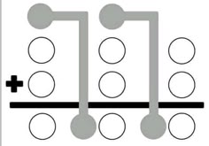 an image of a musical note with circles on it