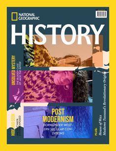 the front cover of national geographic history magazine, featuring images of women in different colors