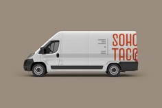 a white van with the words sohc taco on it