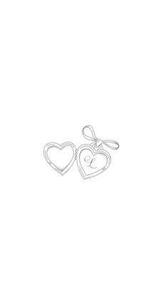 two heart shaped earrings are shown on a white background with the word love written in it