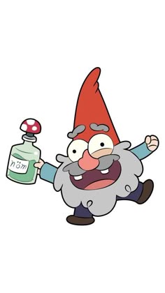 an image of a cartoon character holding a bottle