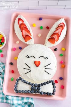 a cake decorated to look like a bunny