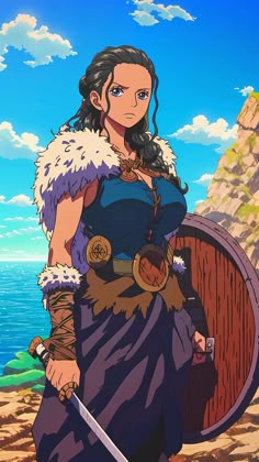 One Piece Dnd, One Piece Viking, Viking Anime Art, Viking Anime Characters, Anime Viking, Robin Fanart One Piece, Nico Robin Anime Design, Robin Fan Art One Piece, Name And Robin One Piece Fanart