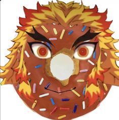 a donut with sprinkles on it's face