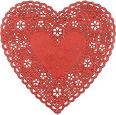 Valentines Day Coasters, Valentine's Scrapbook, Red Heart Paper Doily, Old Red Scrapbook, Vintage Heart Scrapbook Design, Heart Doily, Heart Doily Drawing, Antique Red Scrapbook, Taylor Swift Red Album Patches