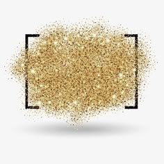 a square frame filled with gold glitter