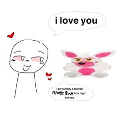 an image of a cartoon character with the words i love you above it and below it