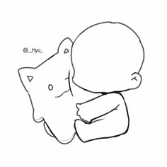 a drawing of a person hugging a pillow