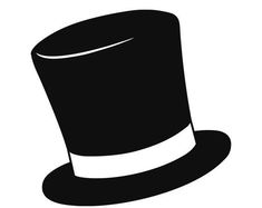a black and white silhouette of a top hat