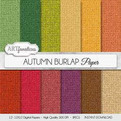 an assortment of autumn burlap paper