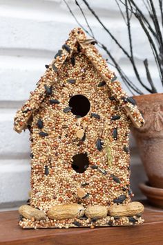 How to make birdseed houses.