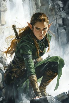 Elf Explorer, Dnd Wood Elves, Dungeons And Dragons Wood Elf, Elf Adventurer, Wild Elf, Wood Elf Female, Wood Elf Dnd, Forest Elf Dnd, Wood Elf Warrior
