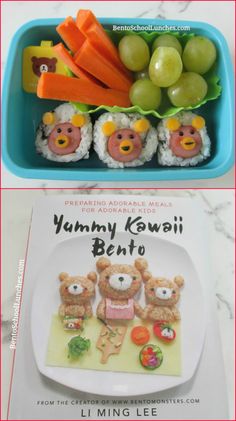 there are some food items in the shape of teddy bears