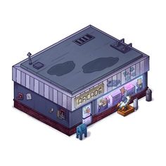 an image of a building with people standing around it