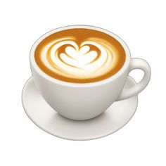 a cup of coffee on a saucer with a heart in the foamy liquid