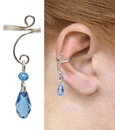 BEADED JEWLERY Elegant Dangle Ear Cuff For Pierced Ears, Teardrop Ear Cuff For Pierced Ears, Silver Teardrop Ear Cuff For Pierced Ears, Wire Jewelry Ear Cuff, Handmade Adjustable Dangle Ear Cuff, Teardrop Pierced Ear Cuff Gift, How To Make Elven Ear Cuffs, Unique Handmade Dangle Ear Cuff, Pierced Teardrop Ear Cuff As A Gift