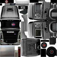 an image of a truck with all the parts in it's bodysuits