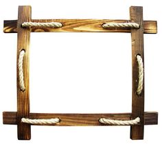 a wooden frame with rope on it