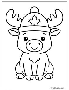 Little Moose with Maple Leaf Hat Coloring Page Canada Day Crafts, Canadian Facts, Patriotic Printables, Canada Project, Leaf Coloring Page, Happy Canada Day, Christmas Doodles, Wood Animal, National Symbols