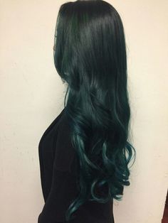 Teal Hair Dye For Dark Hair, Dark Forest Green Hair, Dark Green Black Hair, Dark Jade Green Hair, Dark Teal Highlights In Black Hair, Blackish Green Hair, Dark Teal Hair Dye, Dark Dark Green Hair, Dark Teal Green Hair