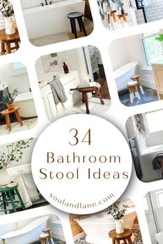 Bathroom Stools Decor Ideas, Stylish Bathroom Stool Options, Stylish Bathroom Stool Decor, Ottoman In Bathroom, Stool In Bathroom, Stool In Bathroom Decor, Stylish Bathroom Stool Inspiration, Bathroom Stool Ideas, Bathroom Stools Decor