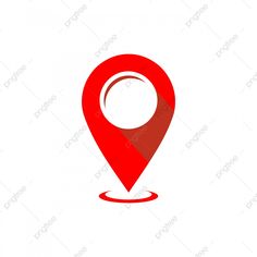 a red map pointer icon with a white background