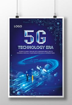 a poster with the words 50 technology era on it
