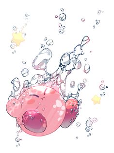 an animal with bubbles floating in the air