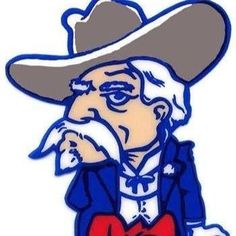 an old man wearing a cowboy hat and holding a cell phone