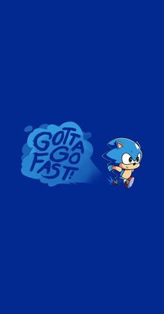 sonic the hedgehog and his shadow on a blue background with text that reads got's go fast