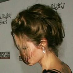 Courtesy of Ms. Jolie Wedding Updo Messy, Messy Formal Hairstyles, Messy Formal Hair, How To Do A Formal Messy Bun, Messy Prom Hair, 90s Messy Bun, Messy Bun For Formal Event, Messy Updo Aesthetic, 90s Messy Updo