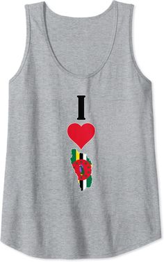 the i love south africa tank top is grey with an image of a map and a heart