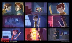 the storyboard shows different scenes from various films