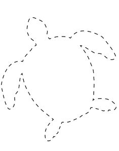 a black and white drawing of a fish with dotted lines in the shape of a heart