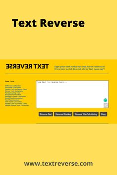 a yellow and black text box with the words text reverse on it, next to an image of a computer screen