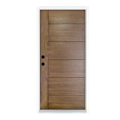 a wooden door on a white background