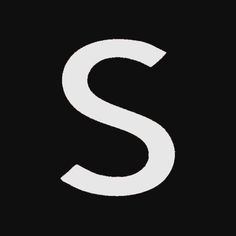 the letter s in white on a black background