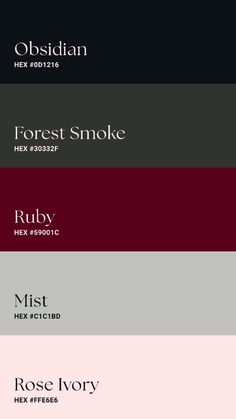 Color Palette For Magazine, Colors That Go With Dark Red, Bold Colors Palette, Color Palette Sophisticated, Red Color Schemes Colour Palettes, Obsidian Color Palette, Dark Colour Combination, Authentic Color Palette, Aesthetic Color Schemes