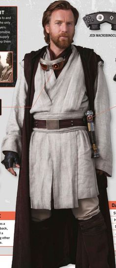 an info sheet shows the features of luke star wars character costumes and how they are made